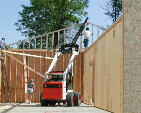 attachment for setting trusses with skid steer|fixed length skid steer truss boom.